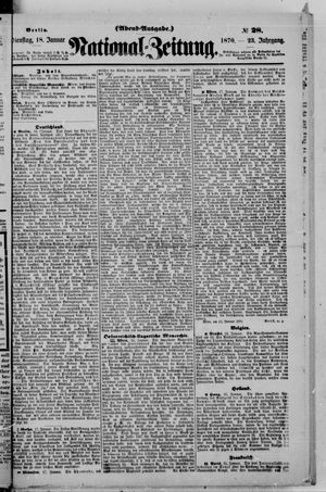 Nationalzeitung vom 18.01.1870