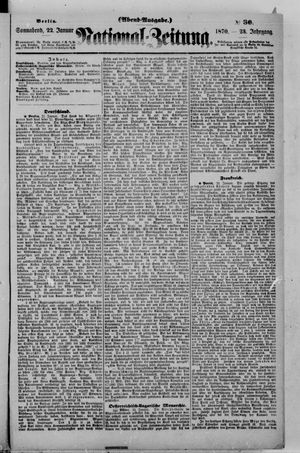Nationalzeitung vom 22.01.1870