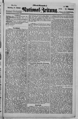 Nationalzeitung vom 31.01.1870