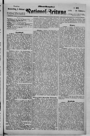 Nationalzeitung vom 03.02.1870