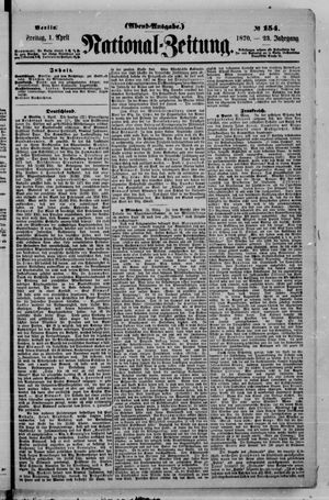 Nationalzeitung vom 01.04.1870