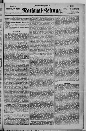 National-Zeitung vom 20.04.1870