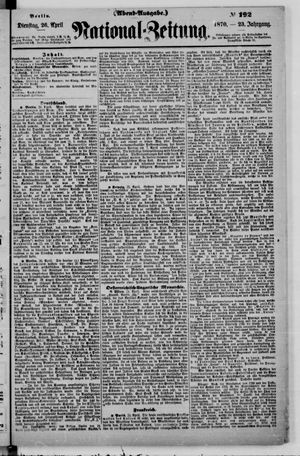 Nationalzeitung vom 26.04.1870
