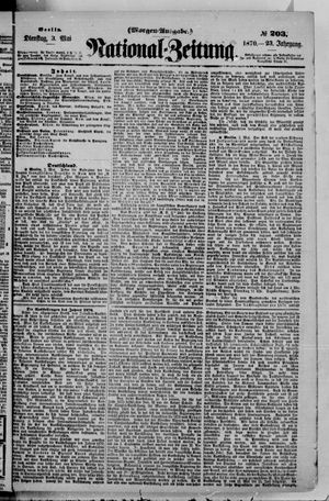 Nationalzeitung vom 03.05.1870
