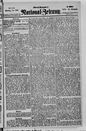 Nationalzeitung vom 13.06.1870