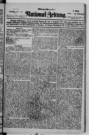 Nationalzeitung vom 21.06.1870