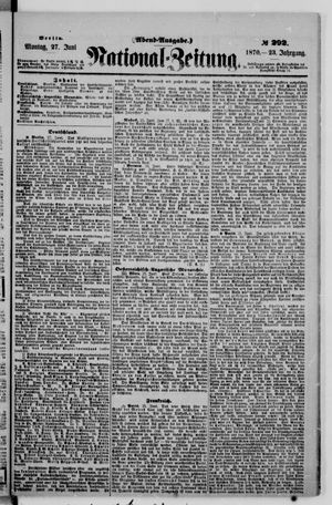 National-Zeitung vom 27.06.1870