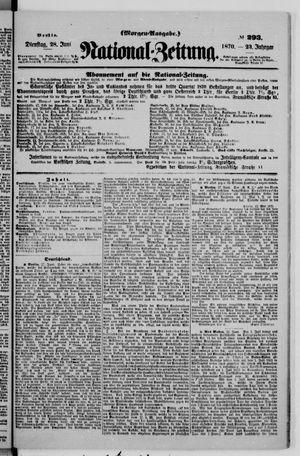 Nationalzeitung vom 28.06.1870