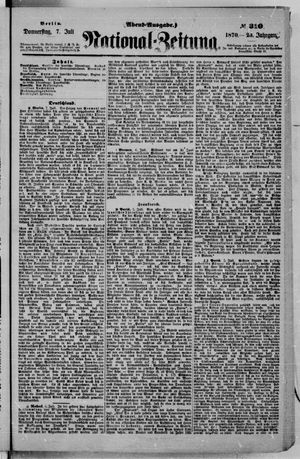 Nationalzeitung vom 07.07.1870