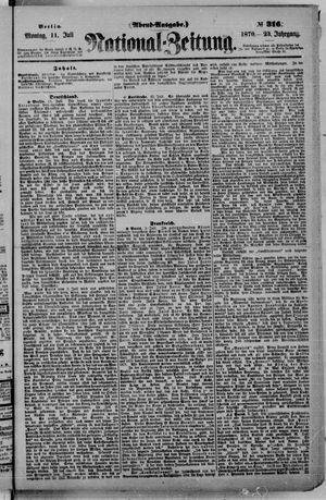 Nationalzeitung on Jul 11, 1870