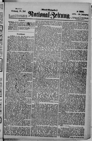 Nationalzeitung on Jul 13, 1870