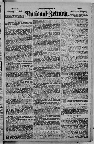Nationalzeitung vom 17.07.1870