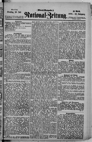 Nationalzeitung vom 26.07.1870