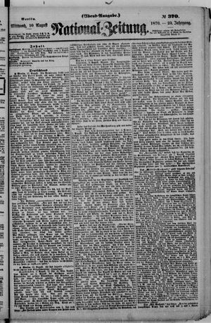Nationalzeitung vom 10.08.1870
