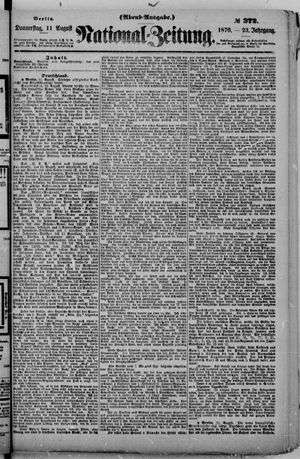 Nationalzeitung vom 11.08.1870