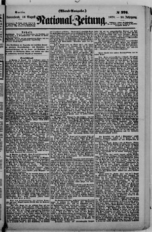 Nationalzeitung on Aug 13, 1870
