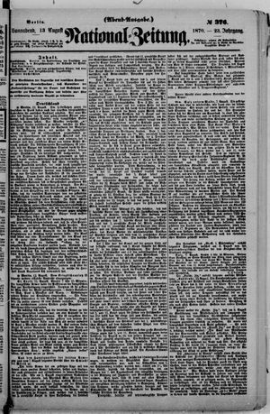 National-Zeitung vom 13.08.1870