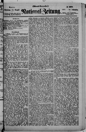Nationalzeitung on Aug 14, 1870