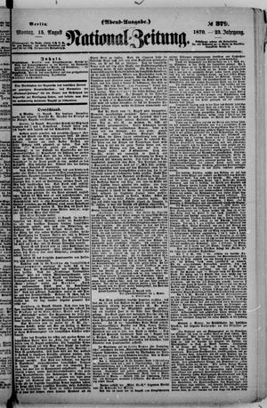Nationalzeitung vom 15.08.1870