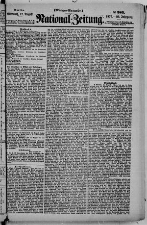 Nationalzeitung vom 17.08.1870