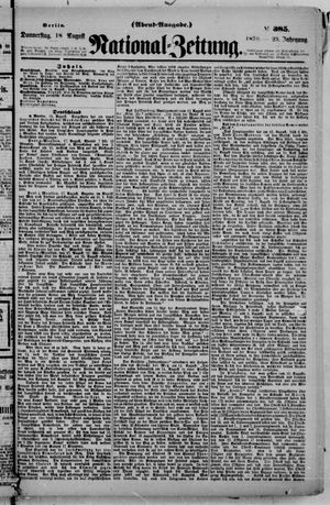 Nationalzeitung vom 18.08.1870
