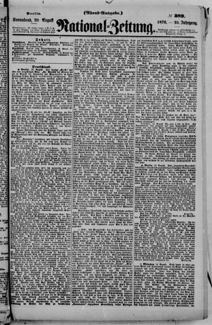 Nationalzeitung vom 20.08.1870