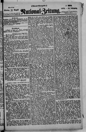 Nationalzeitung vom 22.08.1870