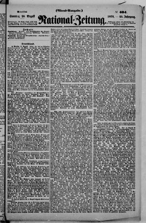 National-Zeitung vom 28.08.1870