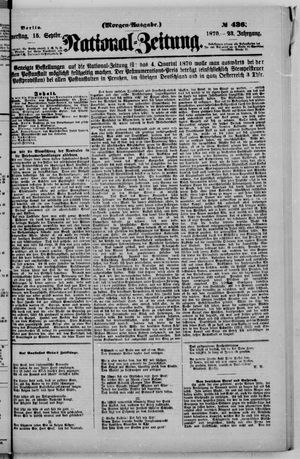 Nationalzeitung vom 15.09.1870