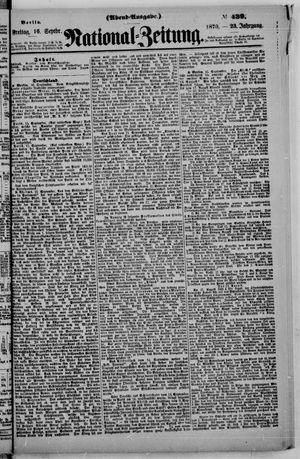 Nationalzeitung vom 16.09.1870