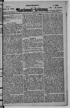 Nationalzeitung vom 27.09.1870