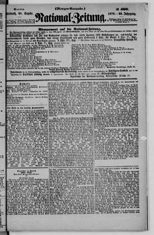 Nationalzeitung vom 28.09.1870