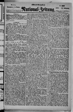 Nationalzeitung vom 01.10.1870