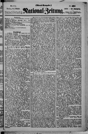 Nationalzeitung on Oct 14, 1870
