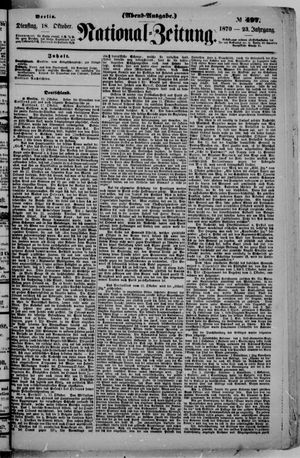 Nationalzeitung vom 18.10.1870