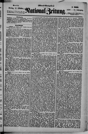 Nationalzeitung on Oct 21, 1870