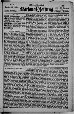 Nationalzeitung vom 23.10.1870