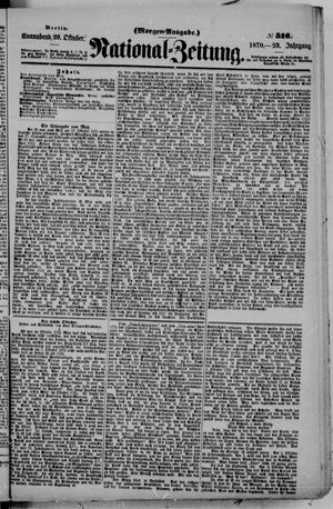 Nationalzeitung vom 29.10.1870