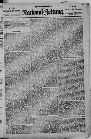 Nationalzeitung vom 29.10.1870