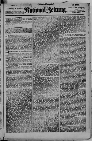 Nationalzeitung vom 01.11.1870