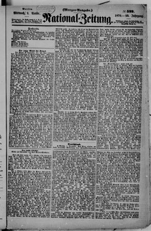 Nationalzeitung vom 02.11.1870
