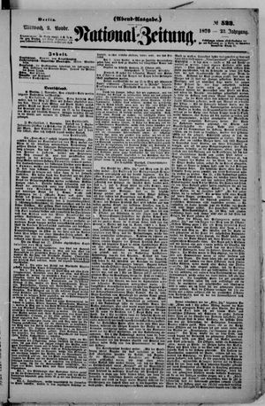 Nationalzeitung vom 02.11.1870