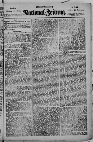 Nationalzeitung on Nov 14, 1870