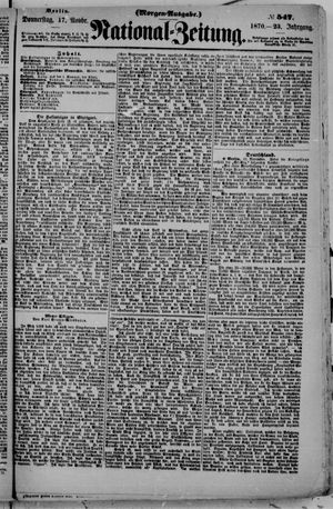 National-Zeitung vom 17.11.1870