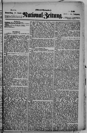 Nationalzeitung on Nov 17, 1870