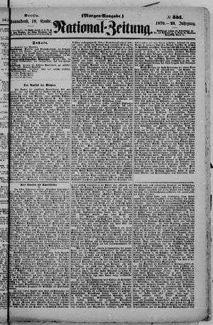 Nationalzeitung vom 19.11.1870