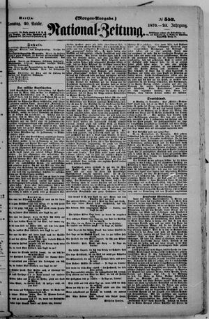 Nationalzeitung vom 20.11.1870