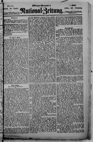 Nationalzeitung vom 23.11.1870