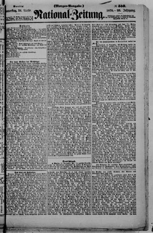 Nationalzeitung vom 24.11.1870