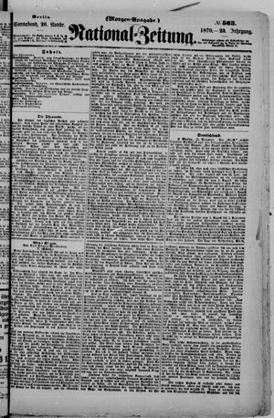 Nationalzeitung vom 26.11.1870